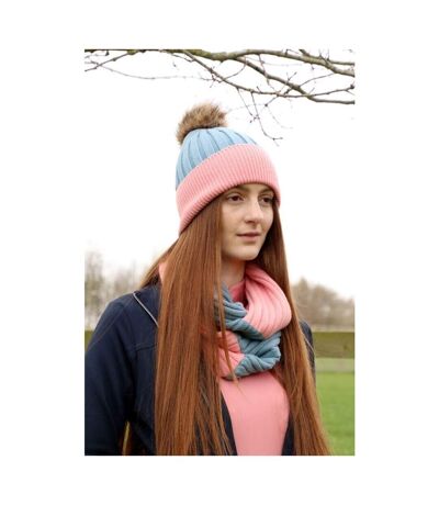 Womens/ladies Synergy Luxury Snood One Size Aqua Blue Rose Hy