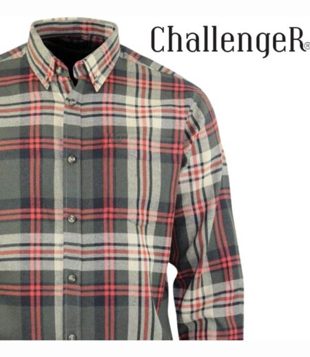 CHALLENGER BRAZIL — Chemise à carreaux manches longues flanelle vert/orange : la chaleur casual au quotidien