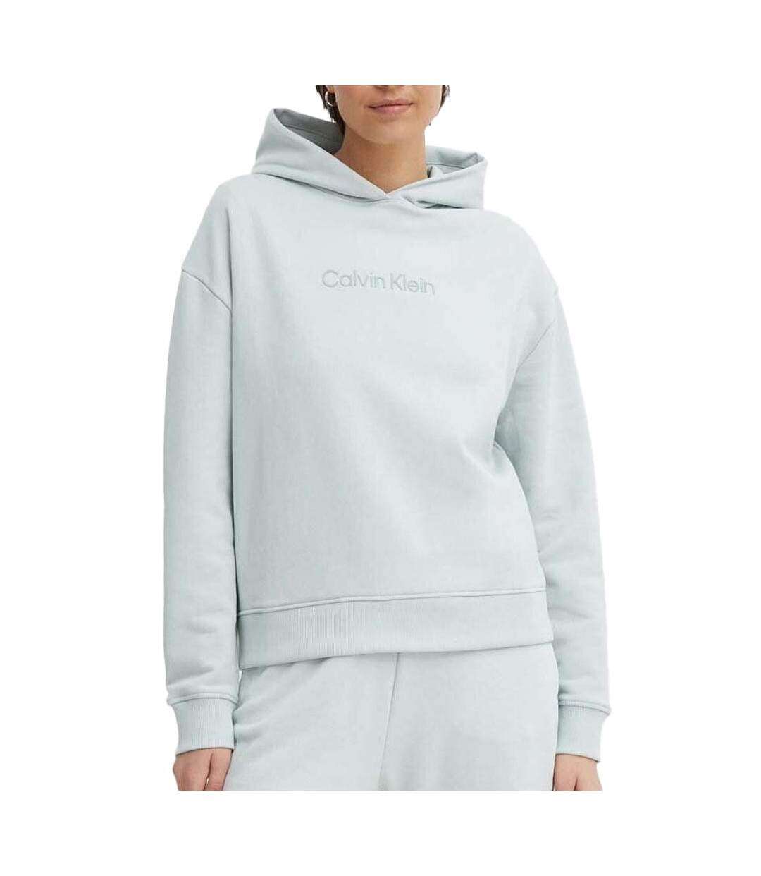 Sweat à capuche Bleu Pâle Femme Calvin Klein Jeans K20K205449 - L-1