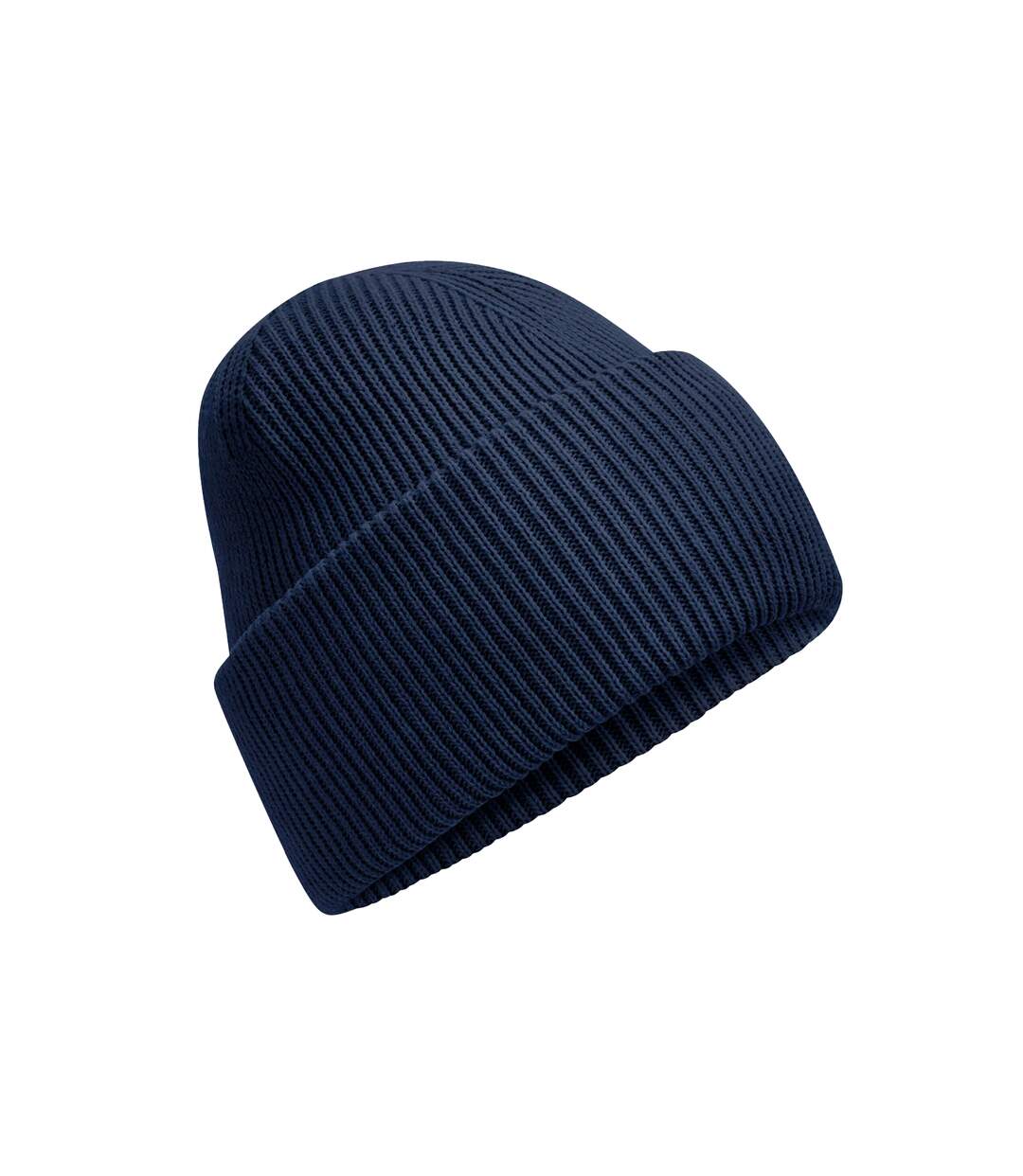 Unisex adult classic deep cuffed beanie french navy Beechfield-1