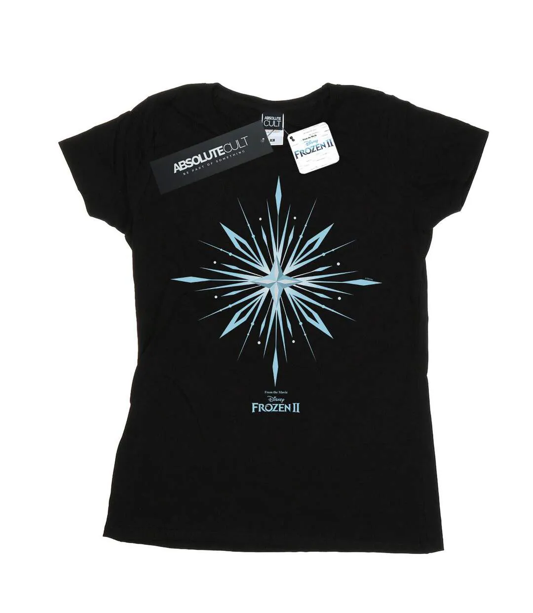 Disney T-shirt en coton Frozen 2 Elsa Signature Snowflake pour femmes/femmes (Noir) - UTBI21630-1