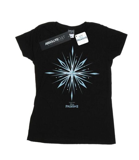 Disney T-shirt en coton Frozen 2 Elsa Signature Snowflake pour femmes/femmes (Noir) - UTBI21630