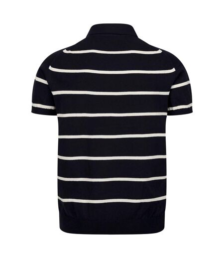 Regatta Mens Arkose Stripe Knitted Polo Shirt (Navy/White Stone)