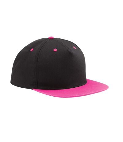 Casquette ajustable adulte noir / fuchsia Beechfield