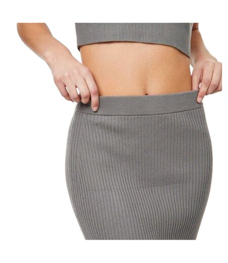 Jupe Mi-longue Motif/style Côtelé Femme Gris De Vert Pâle Jack Wills