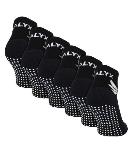 6 Pack Mens Bamboo Ankle Grip Socks | Reinforced Heel & Toe Soft Non Slip Socks