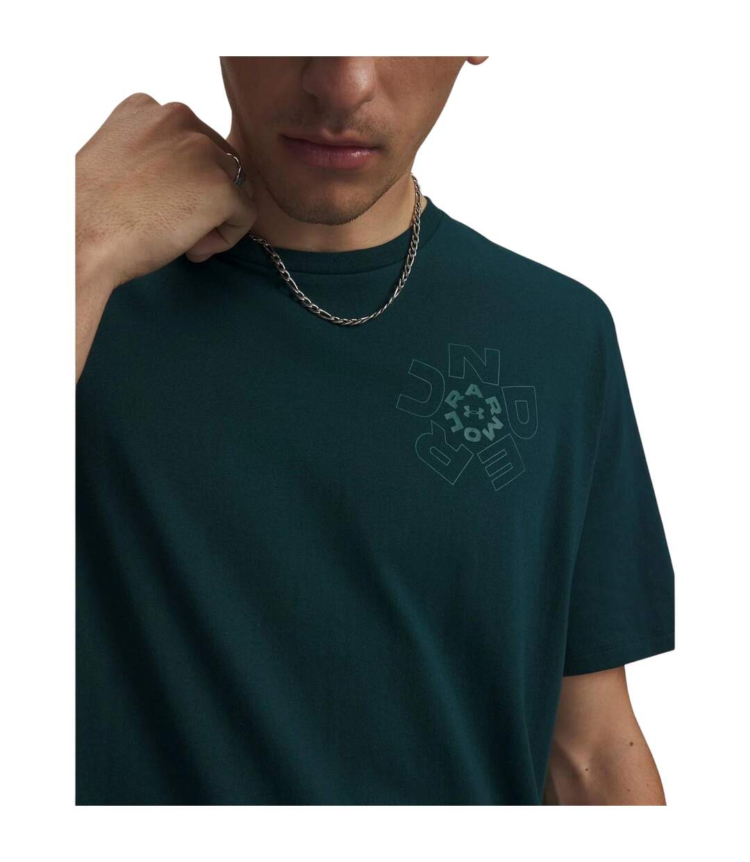 Mens Radial Wordmark T-shirt Green Under Armour-3