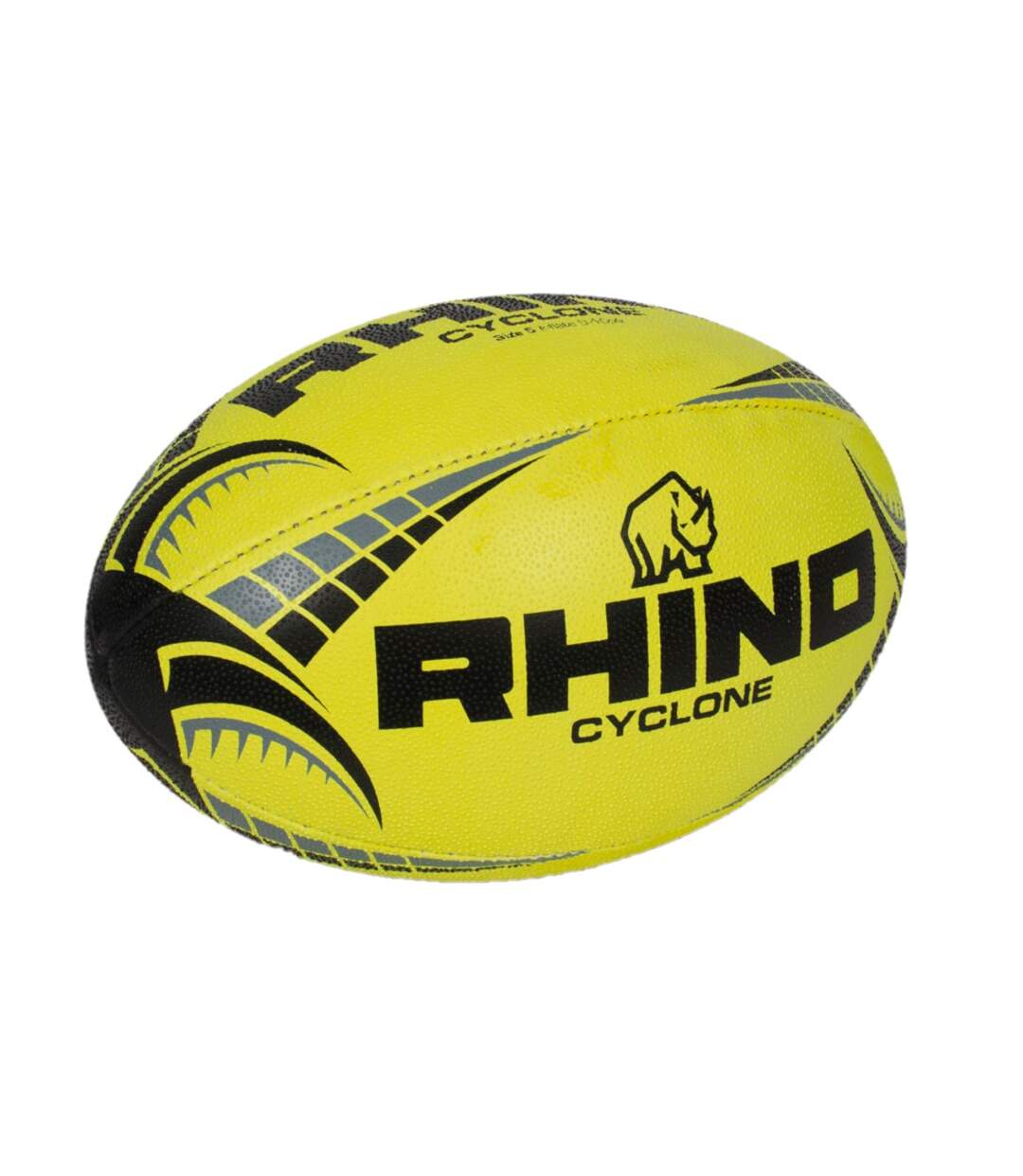 Ballon de rugby cyclone taille 5 jaune fluo Rhino