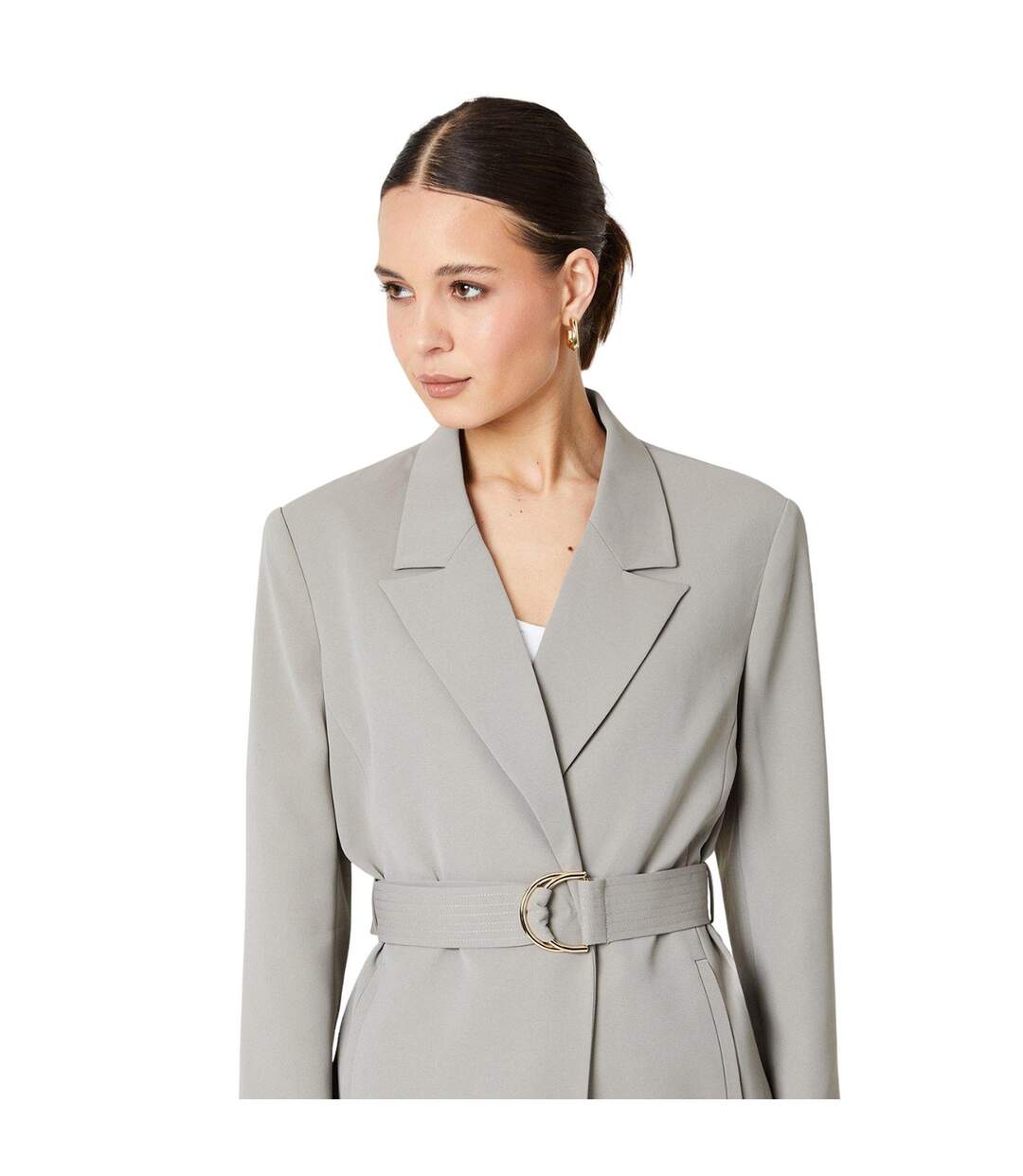 Manteau croisé femme taupe Dorothy Perkins-3