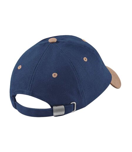 Beechfield Unisex Adult Heavy Brushed Cotton Low Profile Cap (French Navy/Taupe) - UTBC5300