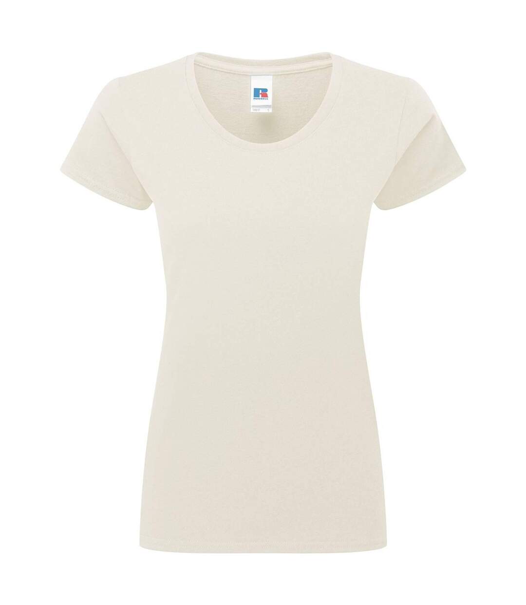 T-shirt femme authentic classic en coton ringspun naturel Russell-1