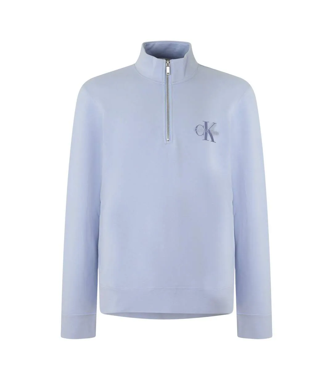 Mens Quarter Zip Fleece Top Blue Calvin Klein-1