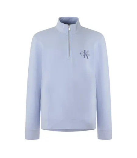 Mens Quarter Zip Fleece Top Blue Calvin Klein
