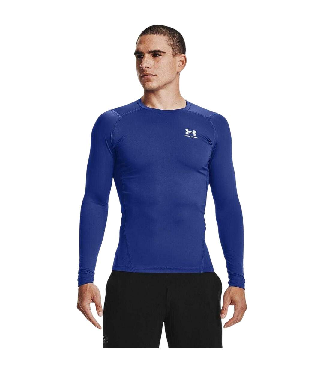 Mens Heatgear Base Layer Top Royal Blue White Under Armour-3