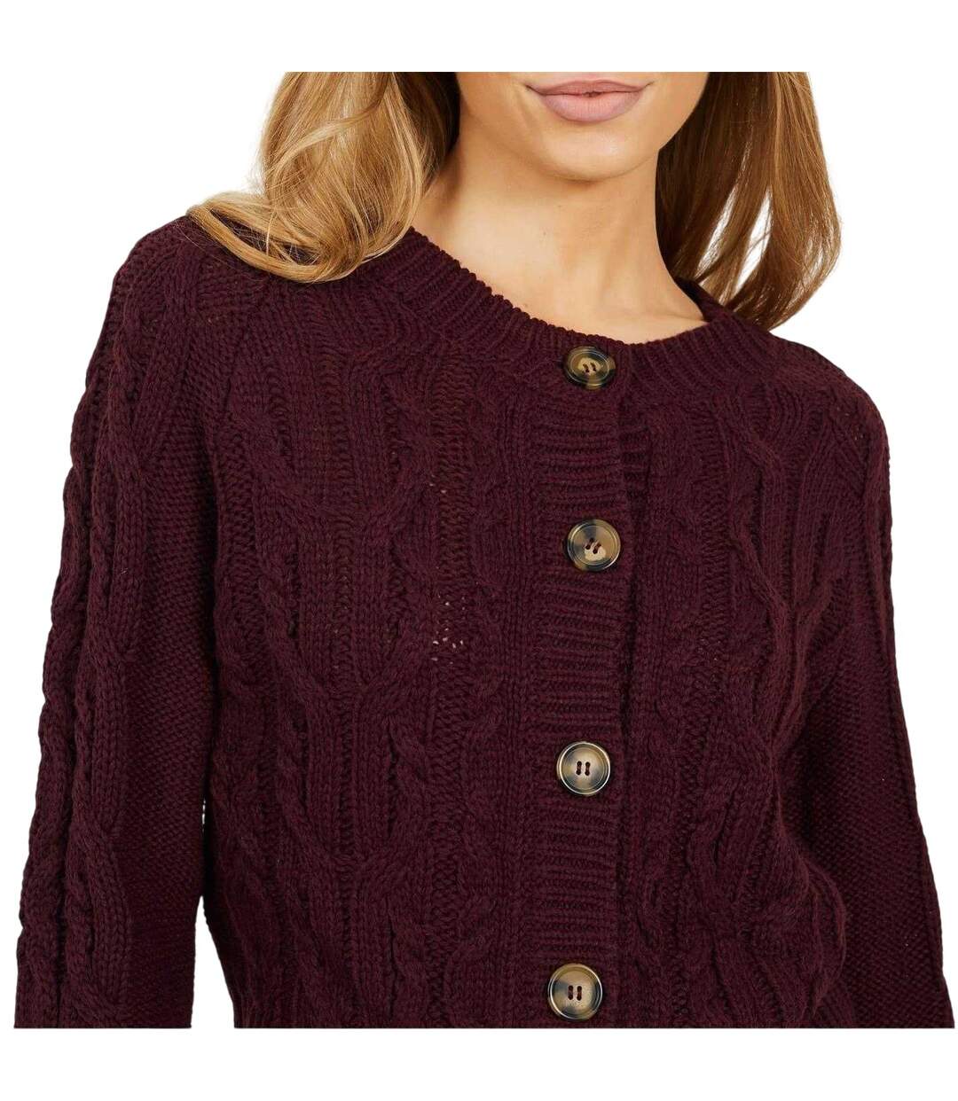Cardigan Manches Raglan Femme Bordeaux Brave Soul-4