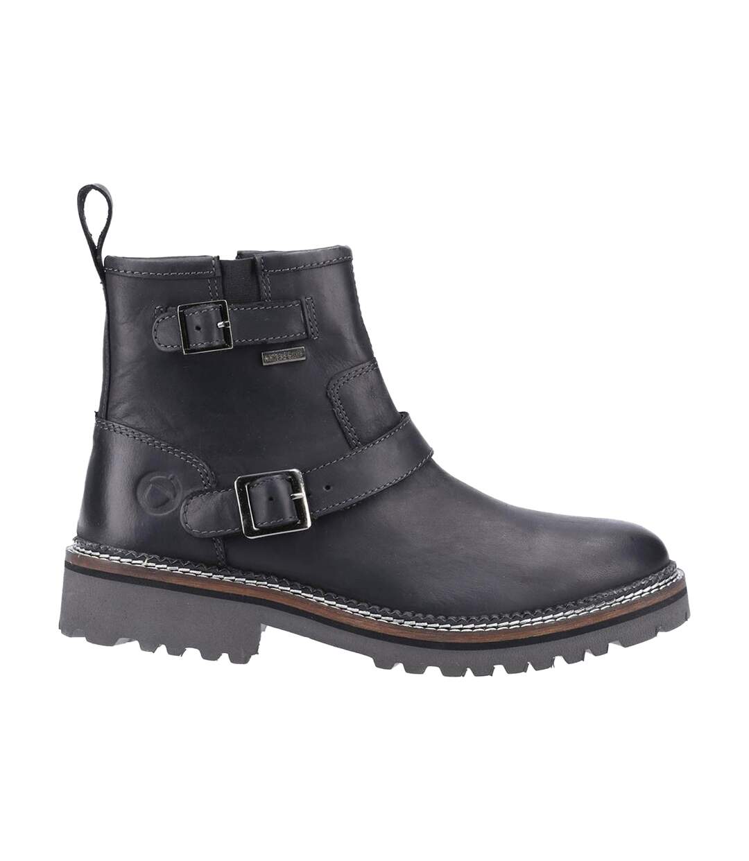 Womens/ladies Combe Zip Leather Ankle Boots Black Cotswold-3