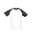 T-shirt manches courtes funky homme blanc/bleu marine SOLS-1