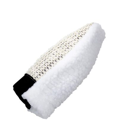Sisal fleece horse massage mitt one size white/cream/black Roma