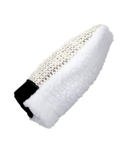 Sisal fleece horse massage mitt one size white/cream/black Roma