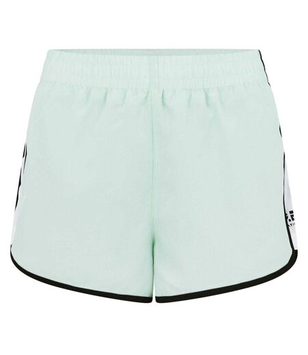 Short Sport Motif/style Passepoil Contrasté Femme Vert Turquoise Pâle Blanc PE Nation