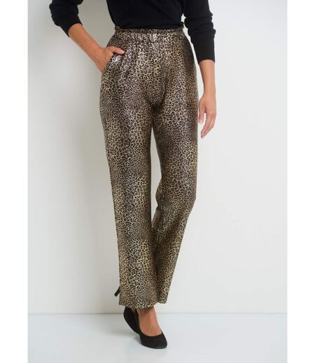 Pantalon en maille imprimée métallisée