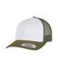 Casquette Trucker Flexfit Vert Kaki Foncé Blanc Olive Yupoong-1
