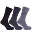 Mens Thermal Non Elastic Wool Blend Socks (2.1 Tog) (Pack Of 3) (Shades Of Blue) - UTMB281