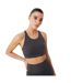 Womens/ladies Core Racerback Sports Bra Charcoal Marl USA Pro-2