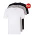 Lot De 3  T-shirts Motif/style Logo Homme Blanc Gris Noir Boss-2