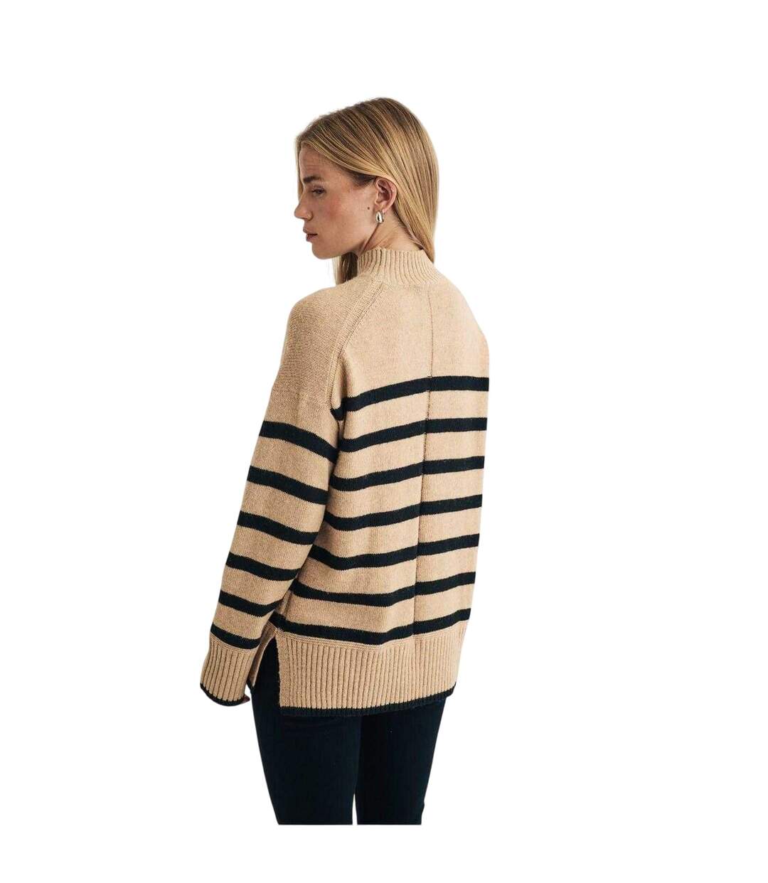 Pull Motif/style À Rayures Femme Beige Noir Nobody´s Child-3