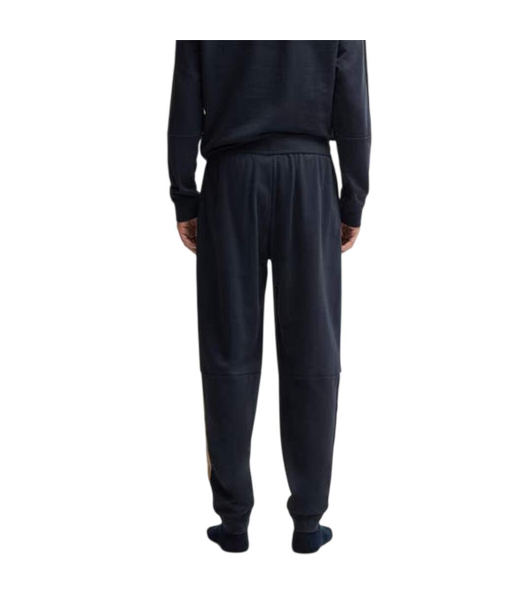Mens Iconic Vertical Stripe Joggers Navy Boss-2