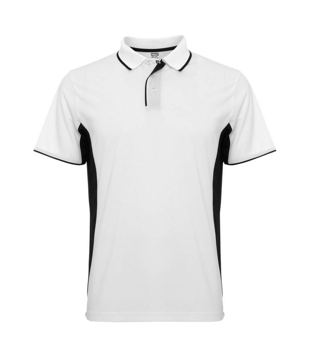 Unisex Adult Montmelo Short-sleeved Sports Polo Shirt White Black Roly-1