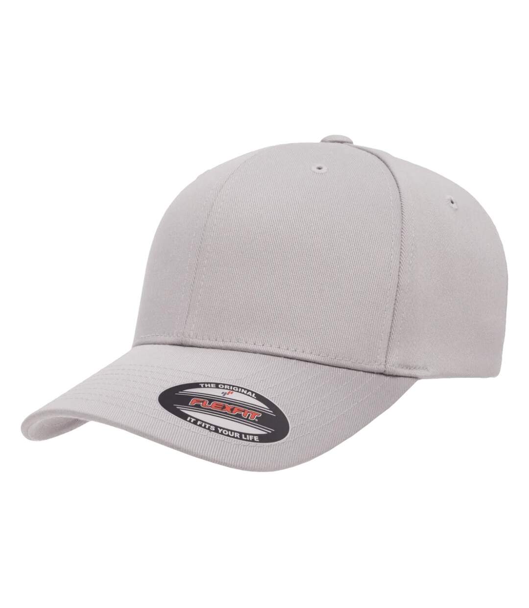 Childrens/kids Wooly Combed Baseball Cap Silver Flexfit-3