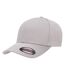 Childrens/kids Wooly Combed Baseball Cap Silver Flexfit-3