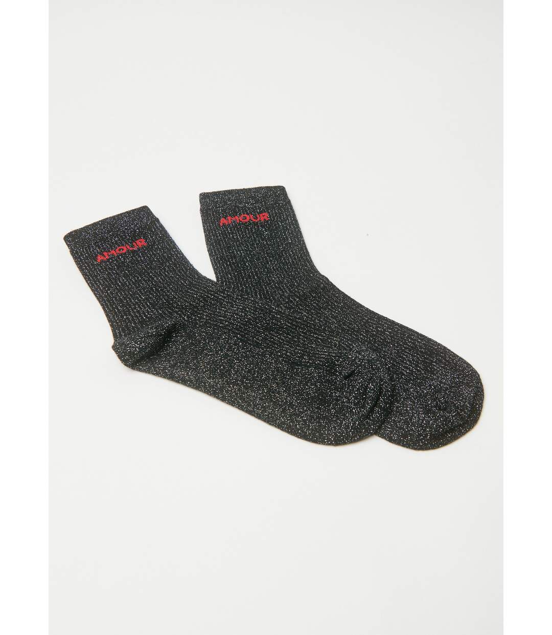 Chaussettes à message maille pailletée-1