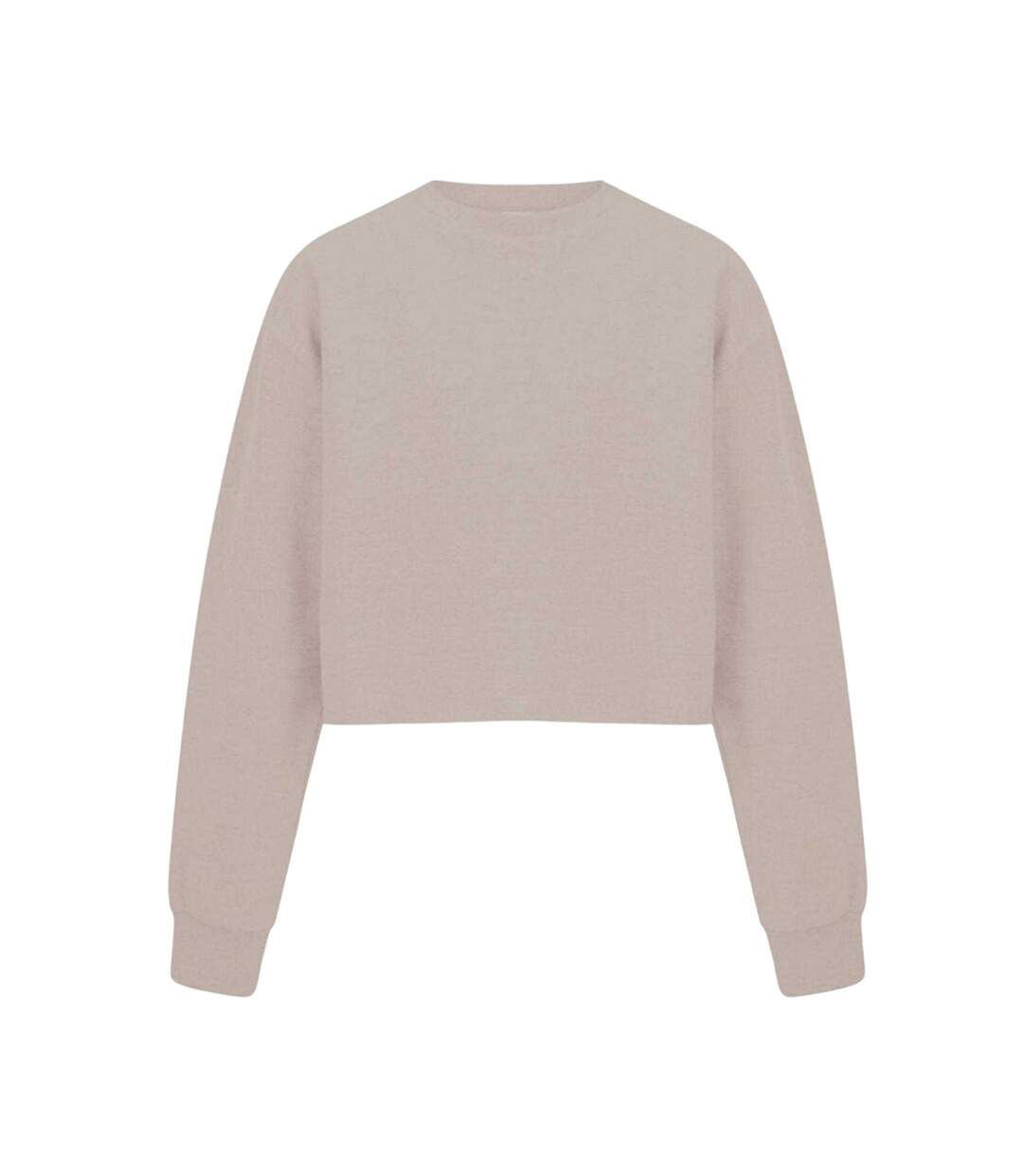 Womens/ladies Relaxed Fit Crop Sweatshirt Sand Miso-1