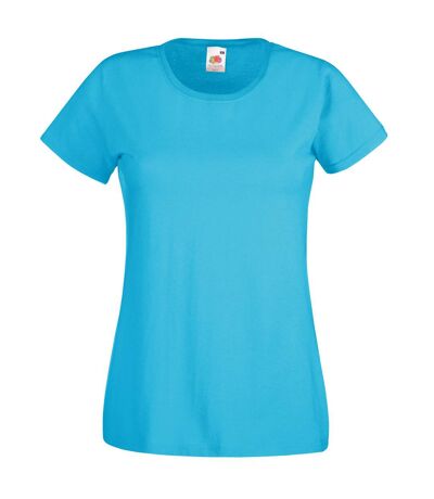 Fruit Of The Loom Ladies/Womens Lady-Fit Valueweight Short Sleeve T-Shirt (Pack (Azure Blue)