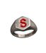 Bague Argent Hexagone Rouge