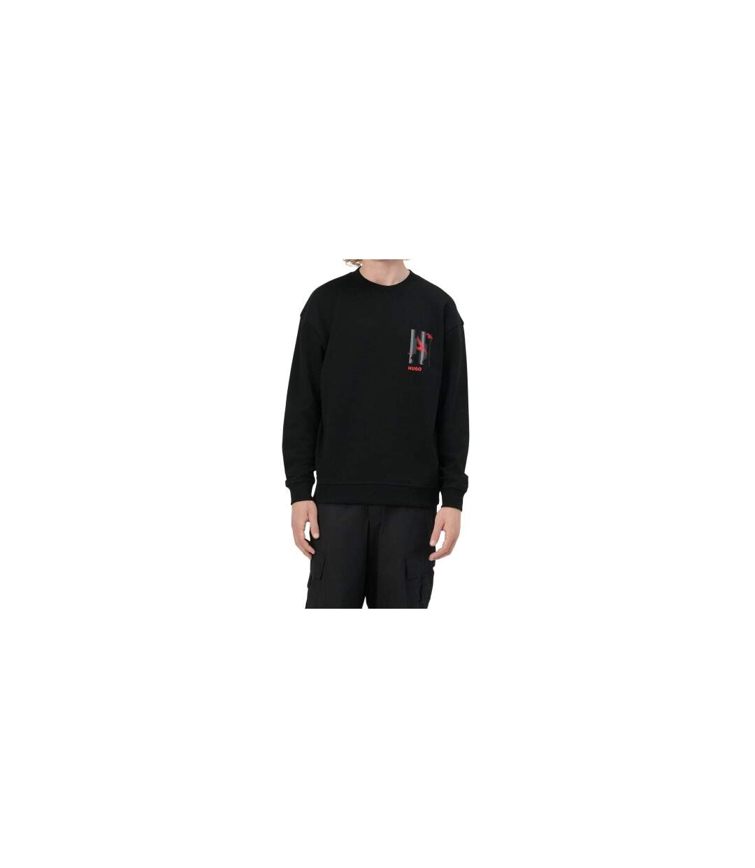 Sweat Motif/style Imprimé Graphique Homme Noir Hugo-1