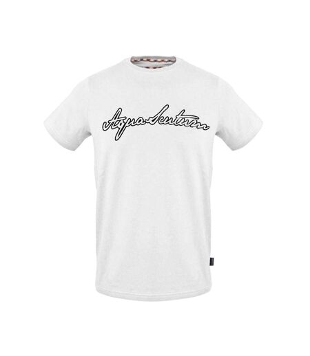 Mens Logo Jersey Crew Neck T-shirt White Aquascutum