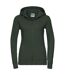 Womens/ladies authentic full zip hoodie bottle green Russell