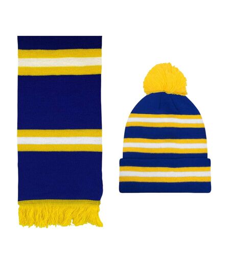 Ensemble Bonnet Et Écharpe Leeds Adulte Taille Unique Bleu Fan Originals