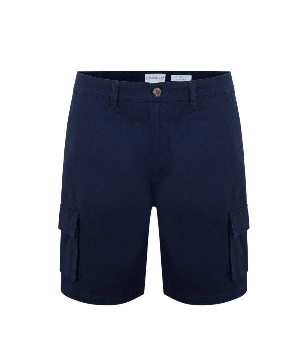 Mens Plain Cargo Shorts Navy SoulCal-1