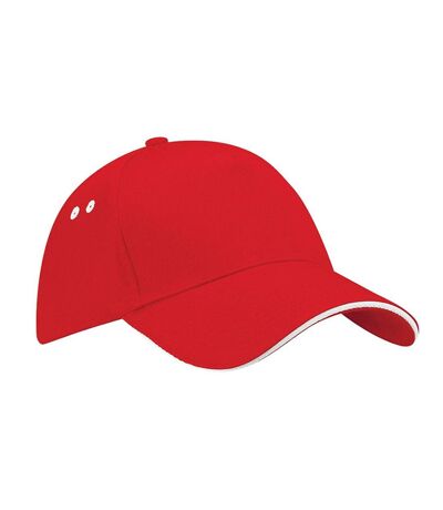 Casquette 100% Coton Adulte Unisexe Rouge Blanc Beechfield
