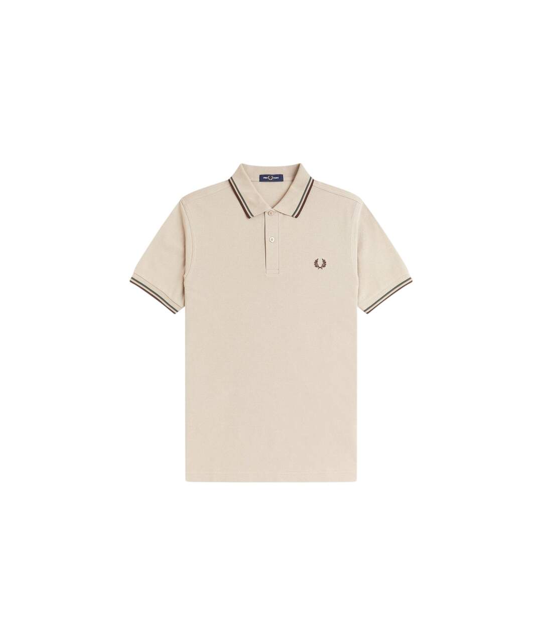 Mens Twin Tip Polo Shirt Warm Beige Fred Perry-2