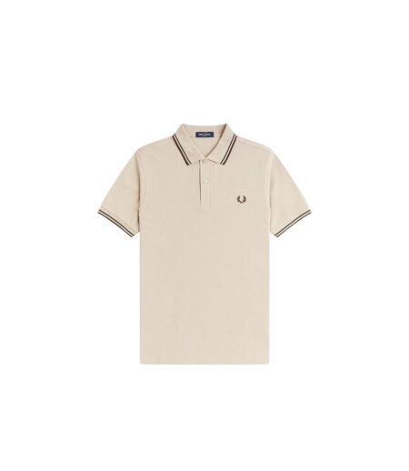 Mens Twin Tip Polo Shirt Warm Beige Fred Perry