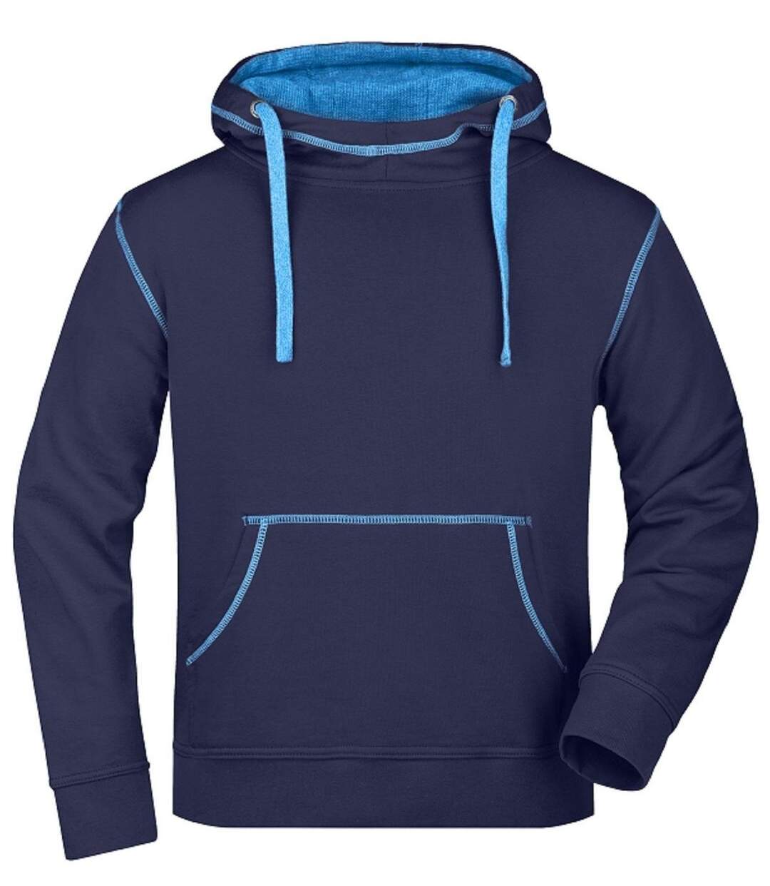 Sweat shirt à capuche homme - JN961 - bleu marine et cobalt-1