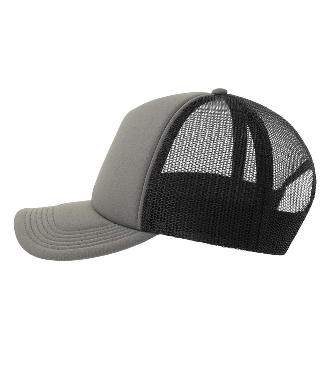Casquette Trucker Motif/style 5 Panneaux Rapper-s Adulte Gris Foncé Noir Atlantis-3