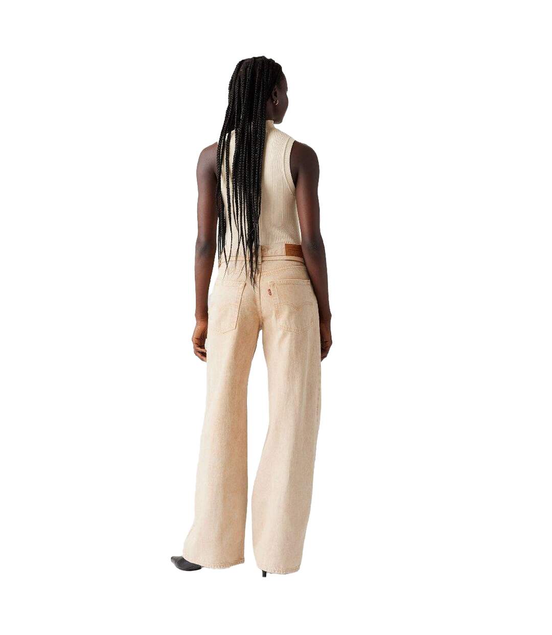 Womens/ladies Wide Leg Jeans Dark Khaki Levis-3