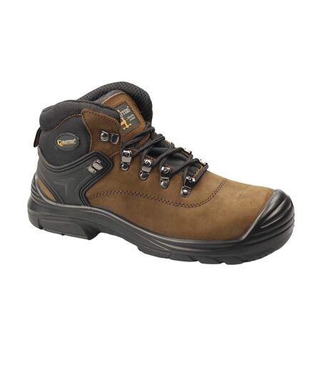 Grafters Mens Super Wide EEEE Fitting Safety Boots (Dark Brown) - UTDF1320